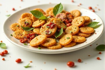 Superfood crackers arranged artistically on a clean design surface