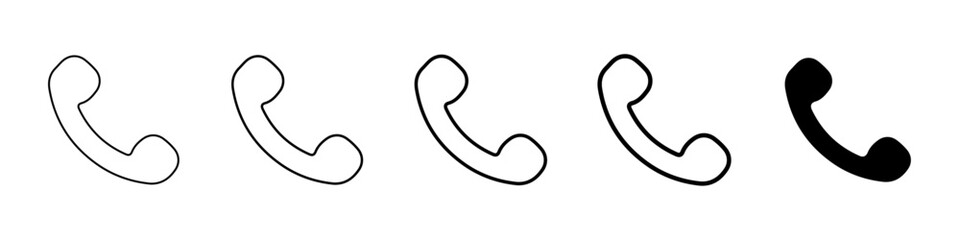 phone icon Simple thin line logo set