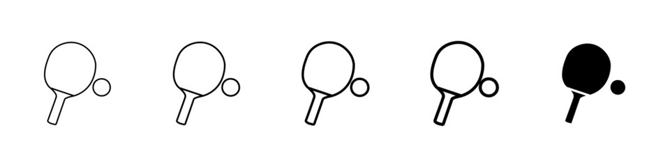 ping pong icon Simple thin line logo set