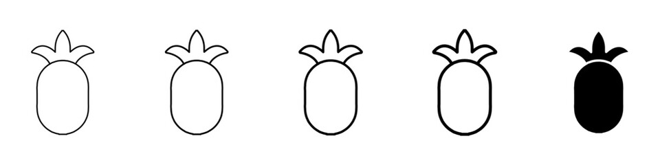 pineapple icon Simple thin line logo set