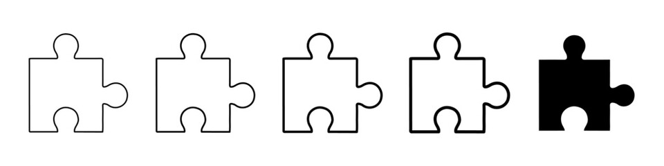 Fototapeta premium puzzle icon Simple thin line logo set