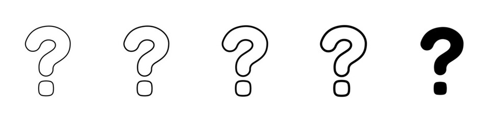 question mark icon Simple thin line logo set