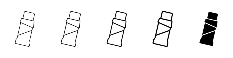 protein bar icon Simple thin line logo set