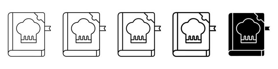 recipe book icon Simple thin line logo set