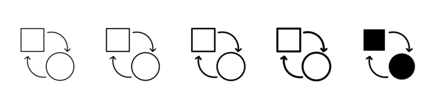 replace icon Simple thin line logo set