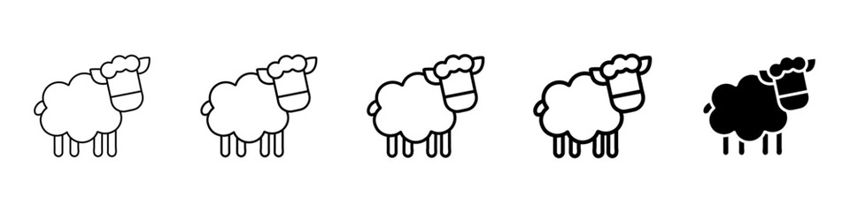 sheep icon Simple thin line logo set