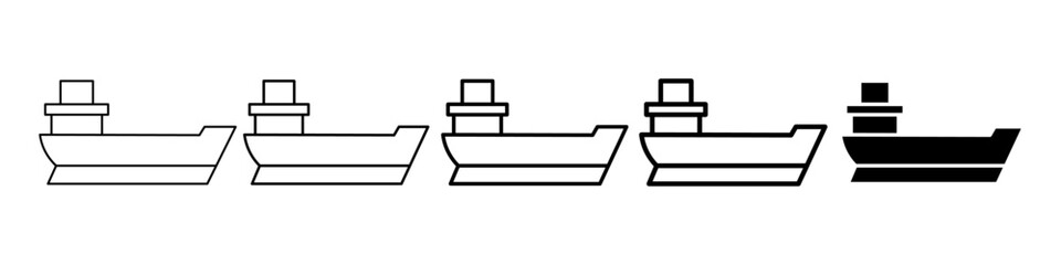 ship icon Simple thin line logo set