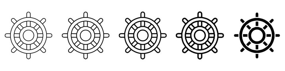 Obraz premium ship wheel icon Simple thin line logo set