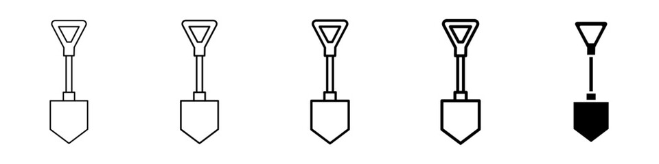 shovel icon Simple thin line logo set