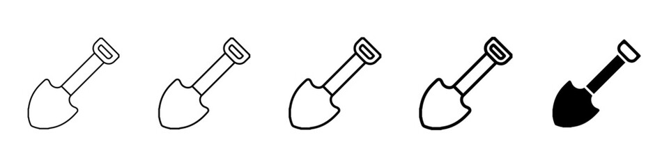 shovel icon Simple thin line logo set