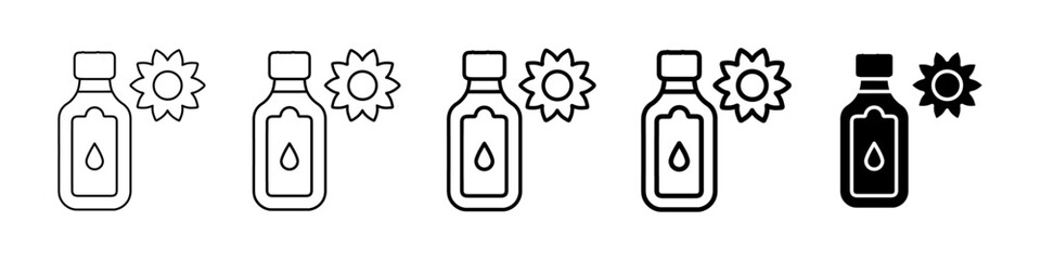 sunflower oil icon Simple thin line logo set