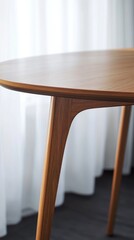 Elegant Oval Wooden Dining Table Design Mid Century Modern Style Furniture