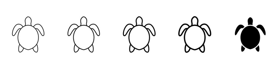 turtle icon Simple thin line logo set