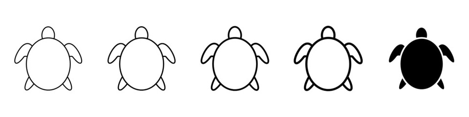 turtle icon Simple thin line logo set