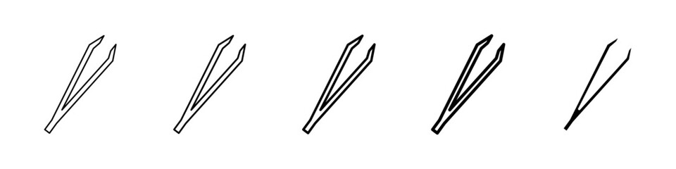 tweezer icon Simple thin line logo set