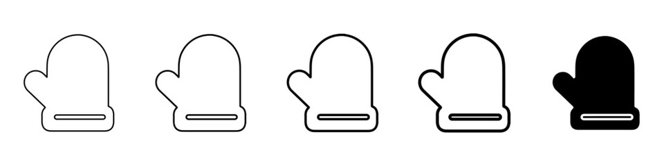 winter glove icon Simple thin line logo set