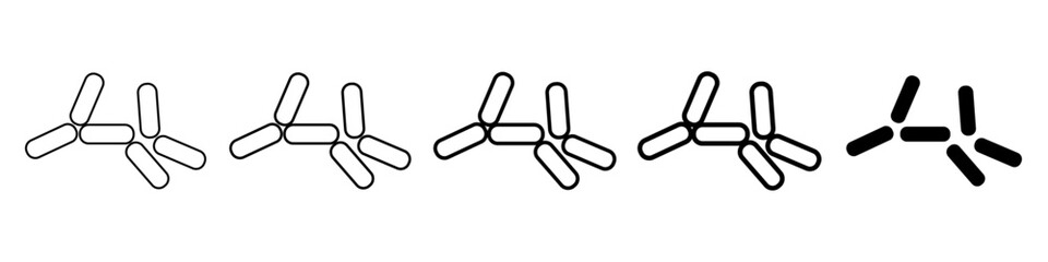 yeast icon Simple thin line logo set