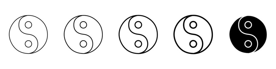 ying yang icon Simple thin line logo set