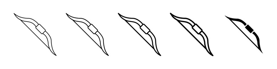 bow icon Simple thin line logo set