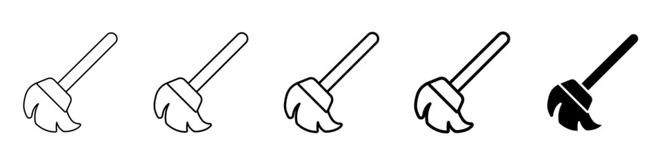 broom icon Simple thin line logo set