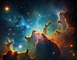 Fototapeta premium Celestial Nebula Cosmic Cloudscape Starry Expanse