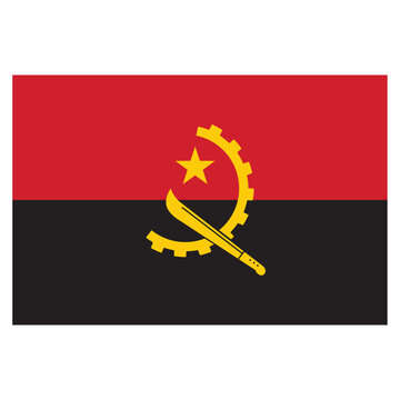 Illustration of the flag of Angola, and various icons. Ideal for catalogs of institutional materials and geography