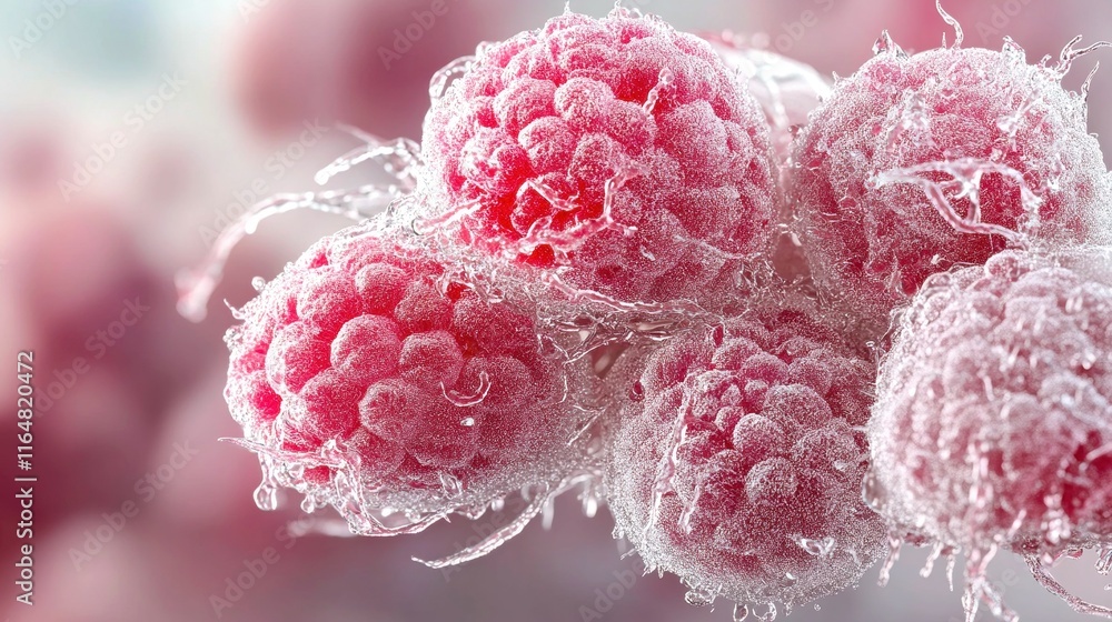 Poster cellular structures and processes microscopic view biological research science laboratory close-up m
