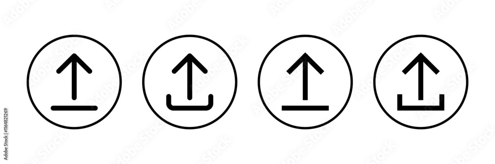 Poster upload icon vector isolated on white background. upload sign icon. upload button. load symbol.
