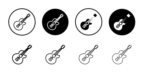 Guitar icon Thin line vector illustration set