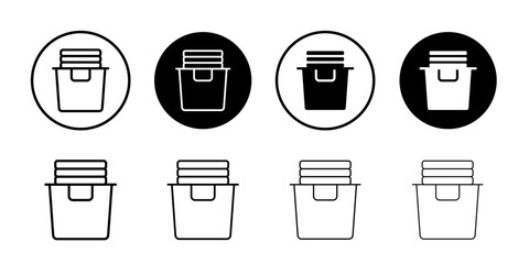 Laundry basket icon Thin line vector illustration set