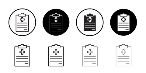 Medical history icon Thin line vector illustration set