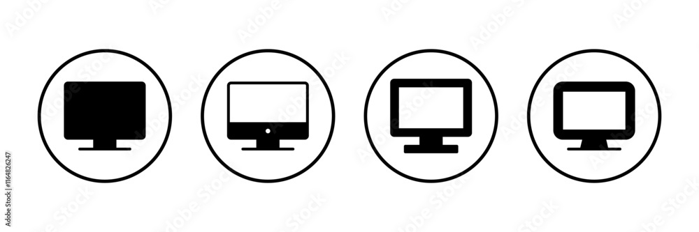 Poster computer icon vector isolated on white background. pc icon vector. computer monitor icon. flat pc sy