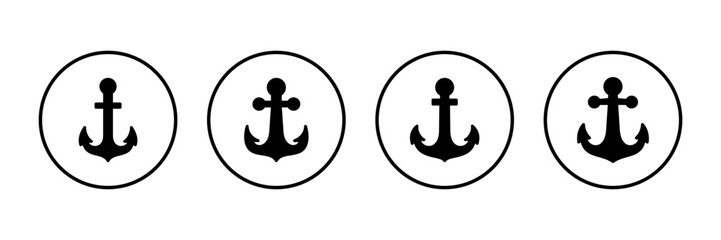 Anchor icon vector isolated on white background.Anchor symbol logo. Anchor marine icon.