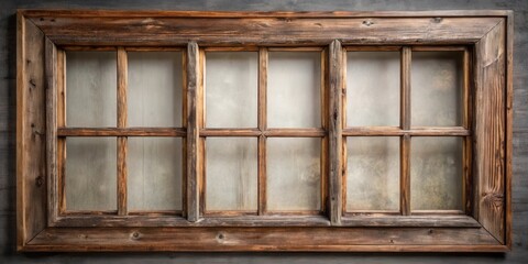 Rustic Wooden Window Pane with a Weathered, Aged Look, Ideal for Interior Design and Architectural Projects