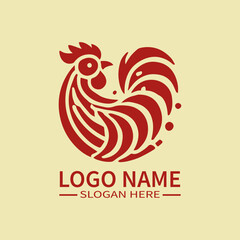 Chinese Rooster Zodiac Logo Design, Mythical Rooster Logo, Oriental Rooster Logo, Diligence and Courage Logo, Festival 