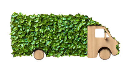 Innovative Green Transport Truck with Leaf-Inspired Aesthetics