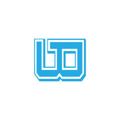 letter wo linked blue water fresh symbol logo vector