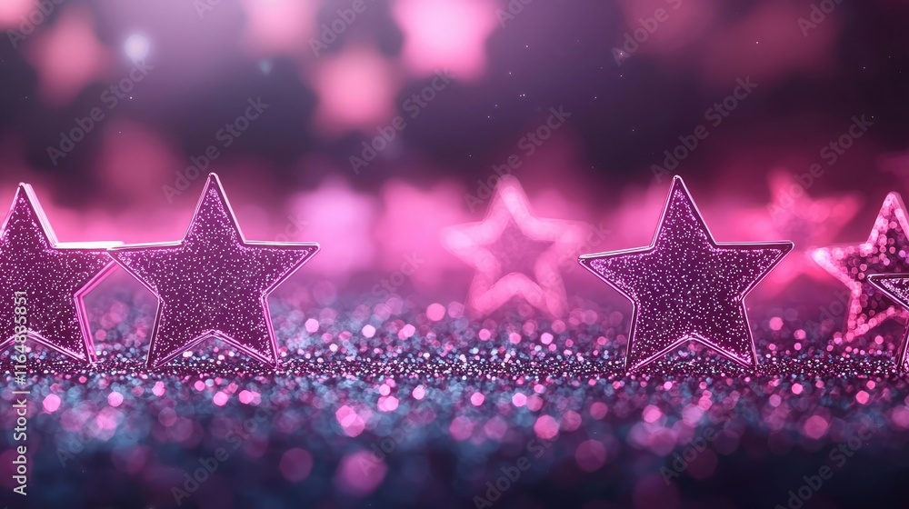 Aufkleber starry abstract background idea. shimmering pink stars on a sparkling surface create a magical and d