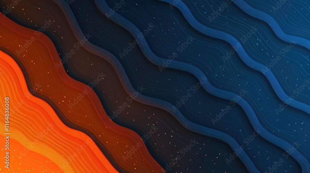 Poster noise abstract background concept. colorful abstract background with layered waves in vibrant orange
