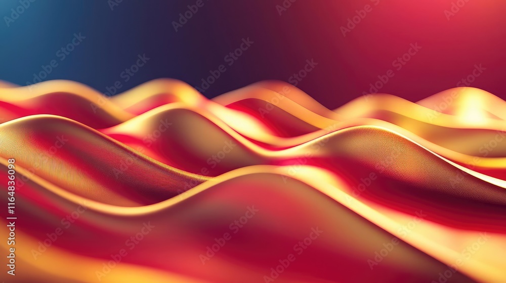 Poster noise abstract background concept. vibrant abstract waves with red and gold hues for dynamic visual 