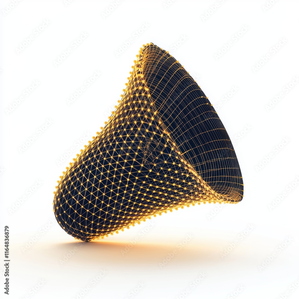 Poster Geometric Mesh Design of a Cone-Shaped Object with Network Nodes and Edges