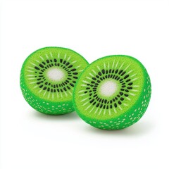 Juicy Green Kiwi Fruit Slices Isolated on White Background for Healthy Lifestyle