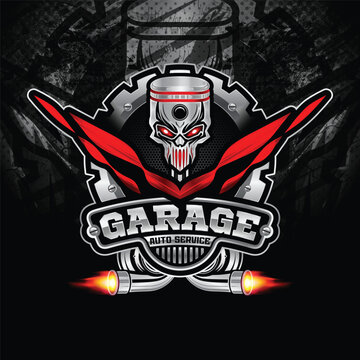Garage auto repair services emblem, logo template. 