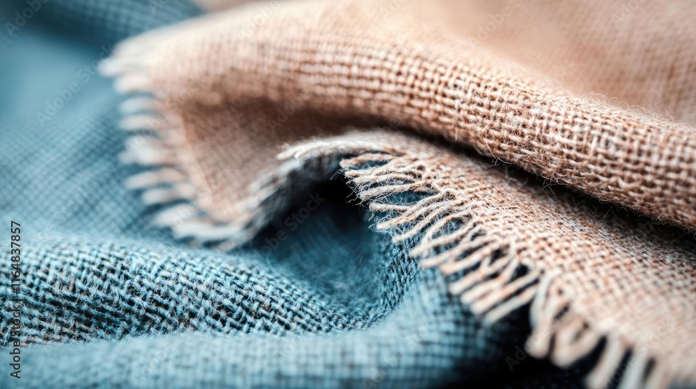 Poster torn abstract background idea. close-up view of textured fabric showcasing natural fibers and color 