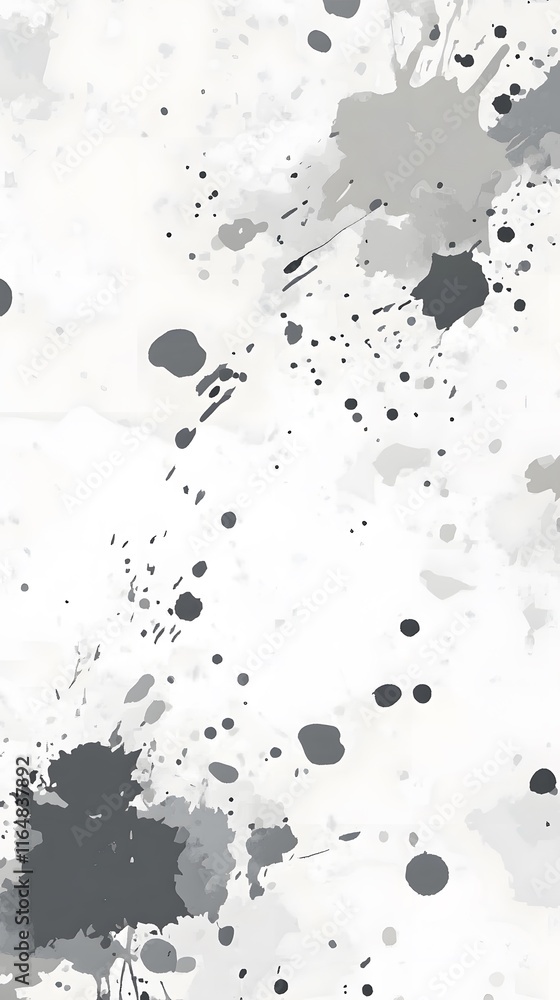 Poster grayscale ink splatter pattern