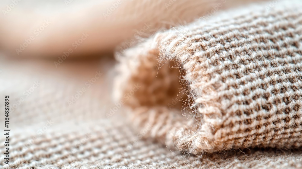 Poster torn abstract background idea. close-up of a soft, rolled textile fabric showcasing its texture and 