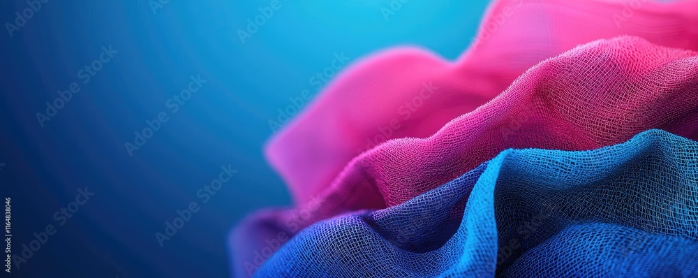 Poster torn abstract background idea. vibrant fabric waves blend colors in a dynamic and artistic way.