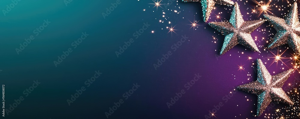 Poster starry abstract background idea. colorful stars create a festive atmosphere with sparkling effects o