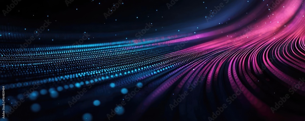 Poster starry abstract background idea. vibrant abstract waves of light in blue and pink create a stunning 