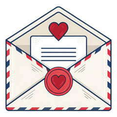 Love Letter with Heart Seal Icon - Red & White